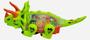 Imagem de Brinquedo Bate e Volta Colecao Dino DM Toys Dinossauro Triceratops com Movimento Luz Som Engrenagens Verde Neon