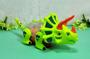 Imagem de Brinquedo Bate e Volta Colecao Dino DM Toys Dinossauro Triceratops com Movimento Luz Som Engrenagens Verde Neon