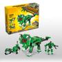 Imagem de Brinquedo Blocos De Montar 3 Em 1 Dinossauro Robô Brinquedo Transformer Dinossauros Jurássicos