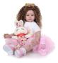 Imagem de Brinquedo Boneca Bebê Reborn 60cm Princesa Aurora 1º Aniversario