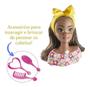 Imagem de Brinquedo Boneca Busto Cinty Styling Head Negra Milk Brinquedos Com Acessórios P/ Cabelo