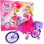Imagem de Brinquedo Boneca Menina Barbie Bicicleta Som E Led Pilha Fun