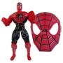 Imagem de Brinquedo Boneco Vingadores Homem Aranha 25Cm + Mascara 16Cm