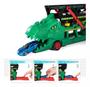 Imagem de Brinquedo Caminhão Carreta Dobravél Dinossauro Com 6 Carrinhos