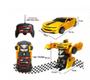 Imagem de Brinquedo Carrinho Camaro Transformers Vira Robô Luz Som Bate Volta com controle remoto