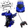 Imagem de Brinquedo Carrinho de Controle Remoto Vira Robô Azul (Transformers)