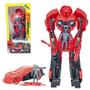 Imagem de Brinquedo Carro Vermelho Grande Robô Transformer Com Boneco