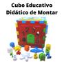 Imagem de Brinquedo Cubo Didático Educativo Grande de Montar Encaixe Plaspolo 20 Peças