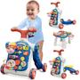 Imagem de Brinquedo de aprendizagem Baby Push Walker HYES 5 em 1 Sit to Stand azul