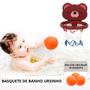 Imagem de Brinquedo de Banho Infantil Basquetebol Urso com Ventosa Shiny Toys com 3 Bolinhas