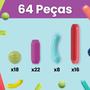 Imagem de Brinquedo de Encaixar Bloco Magnético Infantil Blocos de Montar 64 Peças