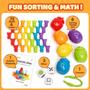 Imagem de Brinquedo Didático JOYIN - Ursinhos Arco-Íris para Contar com Copinhos - 83 Unidades
