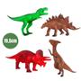 Imagem de Brinquedo Dinossauro Infantil Com 4 Dinossauros Amigo Feitos Em Vinil Brinquedos Menino Supertoys