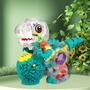 Imagem de Brinquedo Dinossauro Transparente Engrenagens Coloridas
