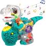 Imagem de Brinquedo Dinossauro Transparente Engrenagens Coloridas