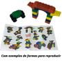 Imagem de Brinquedo Educativo Blocos Montar 66 Peças Em Caixa Infantil Peças para Construção Montagem Coloridos Inclusivo Ludico