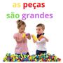Imagem de Brinquedo Educativo Didático Infantil Diversão Bebe blocos de montar 80 peças grande