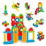 Imagem de Brinquedo Educativo Infantil Bloco de Montar 150 Peças de Encaixar Coloridas Didático Pedagógico Educativo Criativo