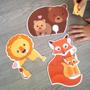 Imagem de Brinquedo Educativo Pedagógico Madeira Infantil Crianças Bebês Baby - Quebra Cabeça Mamãe e Filhote / Animais e Filhotes