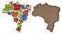 Imagem de Brinquedo Educativo Quebra Cabeça Mapa Brasil Encaixe Mdf