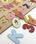 Imagem de Brinquedo educativo tabuleiro encaixe alfabeto + numerais mdf - mega impress