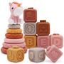 Imagem de Brinquedo empilhável Building Circle & Blocks Nueplay com cavalo, 13 unidades
