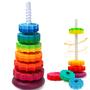 Imagem de Brinquedo giratório empilhável CAPT.GOOSE Baby Toddler Rainbow Wheel