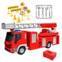 Imagem de Brinquedo Infantil Caminhão de Bombeiros com Escada Articulada e 13 Acessórios