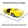 Imagem de Brinquedo Infantil Carrinho Dodge Charger Amarelo Miniatura de Ferro Abre Porta