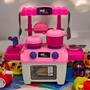 Imagem de Brinquedo Infantil Cozinha Completa Mini Cooker Rosa Com Acessórios Mini Chef Fogão Divertido