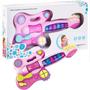 Imagem de Brinquedo Infantil Criança Minha Primeira Guitarra Elétrica Rosa Tocar Música Instrumento Coordenação Multikids - BR1091