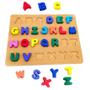 Imagem de Brinquedo Infantil de Encaixe Alfabeto Colorido de Madeira