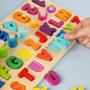 Imagem de Brinquedo Infantil de Encaixe Montessori de Madeira Modelo A - Pedagógico e Educativo com letras e números