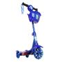 Imagem de Brinquedo Infantil Patinete Scooter 3 Rodas Com Cesta Luz E Som Azul Art Brink