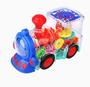 Imagem de Brinquedo infantil Trenzinho Trem Engrenagem Bate E Volta 360 Colorido Com Luzes Em Leds