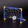Imagem de Brinquedo Kit 01 Trave De Futebol + Bola + Bomba De Encher Golzinho Infantil Polipropileno Interatividade Futsal Bola Rede Divertido