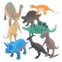 Imagem de Brinquedo Kit 8 Dinossauros Selva Em Miniatura De Borracha