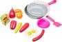 Imagem de Brinquedo Kit Cozinha Frigideira Com Tampa E Comidinhas + Frutas E Legumes Cortáveis