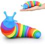 Imagem de Brinquedo Lagarta/Lesma Fidget Slug Brinquedo Colorido Articulado Anti Estresse TIK TOK