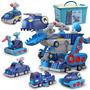 Imagem de Brinquedo Magnético Take Apart Vehicle 5 em 1 - Caminhão de Construção que Vira Robô Dinossauro - STEM - Presente Infantil