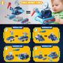 Imagem de Brinquedo Magnético Take Apart Vehicle 5 em 1 - Caminhão de Construção que Vira Robô Dinossauro - STEM - Presente Infantil