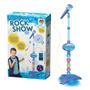 Imagem de Brinquedo Microfone Azul Com Pedestal Rock Show DM Toys