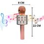 Imagem de Brinquedo Microfone  Musical Rosa Gold Karaoke Bluetooth Caixa De Som