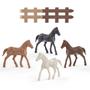 Imagem de Brinquedo Miniatura Cavalo Cavalinho c/ Cercas Fazenda Rancho Western Faz de Contas Menino