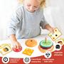 Imagem de Brinquedo Montessoriano de Hambúrguer de Madeira para Crianças - Empilhável e Educativo
