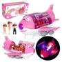 Imagem de Brinquedo Musical Rosa Infantil Feminino Avião Educativo Com Luzes e Som Envio Garantido Resistente Para Meninas
