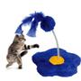 Imagem de Brinquedo para gato arranhador flor azulcom pompom e pena para gatos 