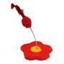 Imagem de Brinquedo para gato arranhador flor vermelho com pompom e pena para gatos 