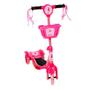 Imagem de Brinquedo Patinete Infantil Barbie Rosa 3 Rodas Luz E Som