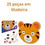 Imagem de Brinquedo Pedagógico Educativo Em Madeira Linha TDAH Quebra-Cabeça de Encaixe Expressões - Xalingo